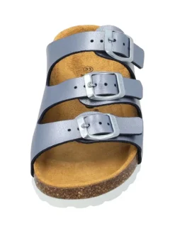 Pantoletten in blau metallic><noscript><img width=