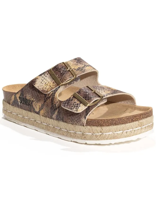 Sunbay Clogs & Pantoletten^Pantoletten in Gold/ Beige