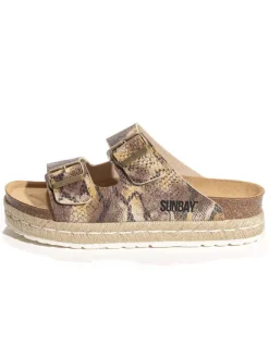 Sunbay Clogs & Pantoletten^Pantoletten in Gold/ Beige