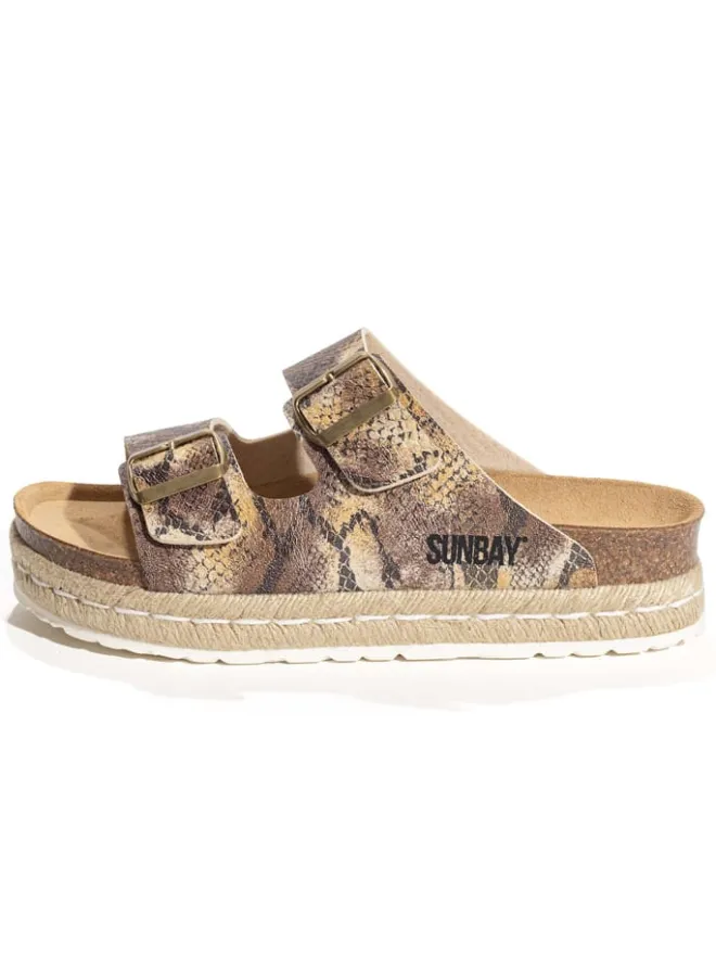 Sunbay Clogs & Pantoletten^Pantoletten in Gold/ Beige
