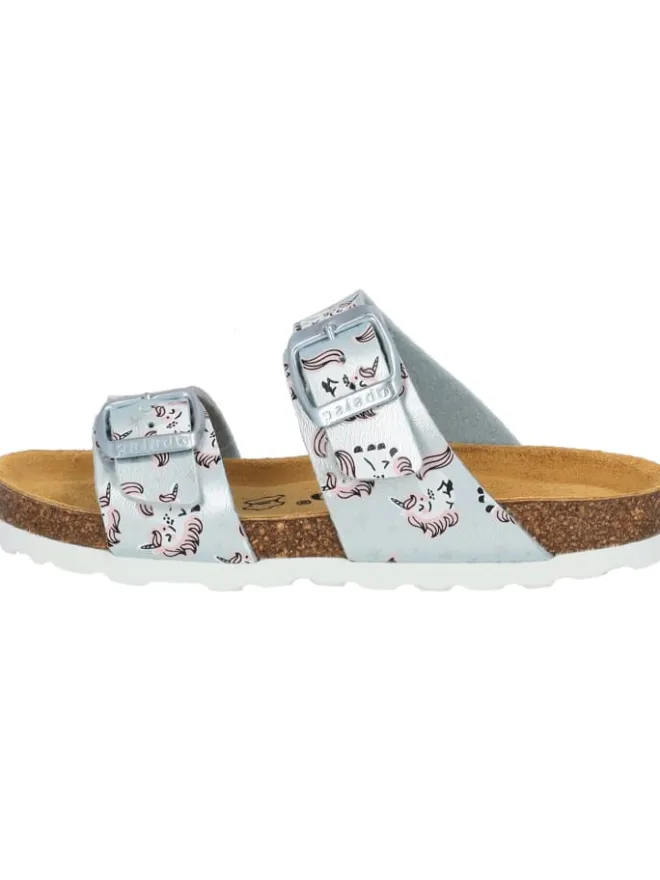 palado Clogs & Pantoletten·Pantoletten^Pantoletten in Hellblau Metallic Unicorn