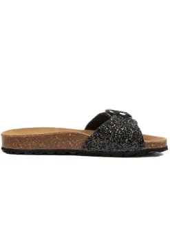 Pantoletten in Schwarz>billowy