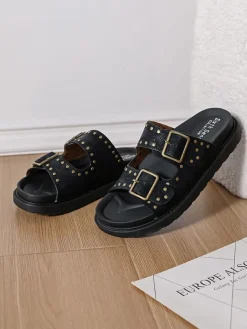 Pantoletten in Schwarz>Sixth Sens Clearance