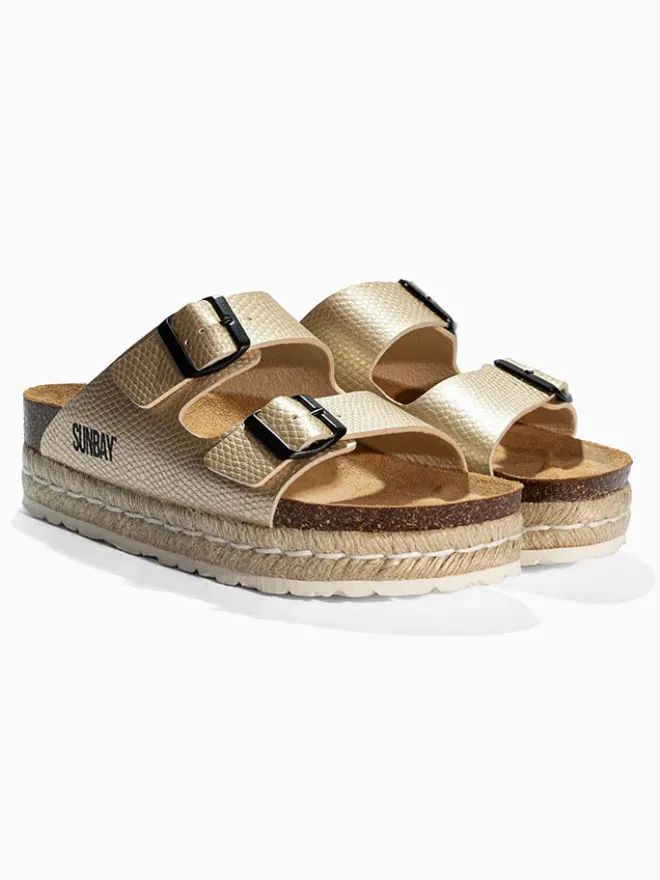 Pantoletten "Orange" in Gold>Sunbay Discount