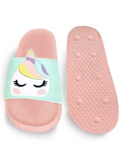 Denokids Clogs & Pantoletten·Pantoletten^Pantoletten "Unicorn" in Rosa/ Türkis