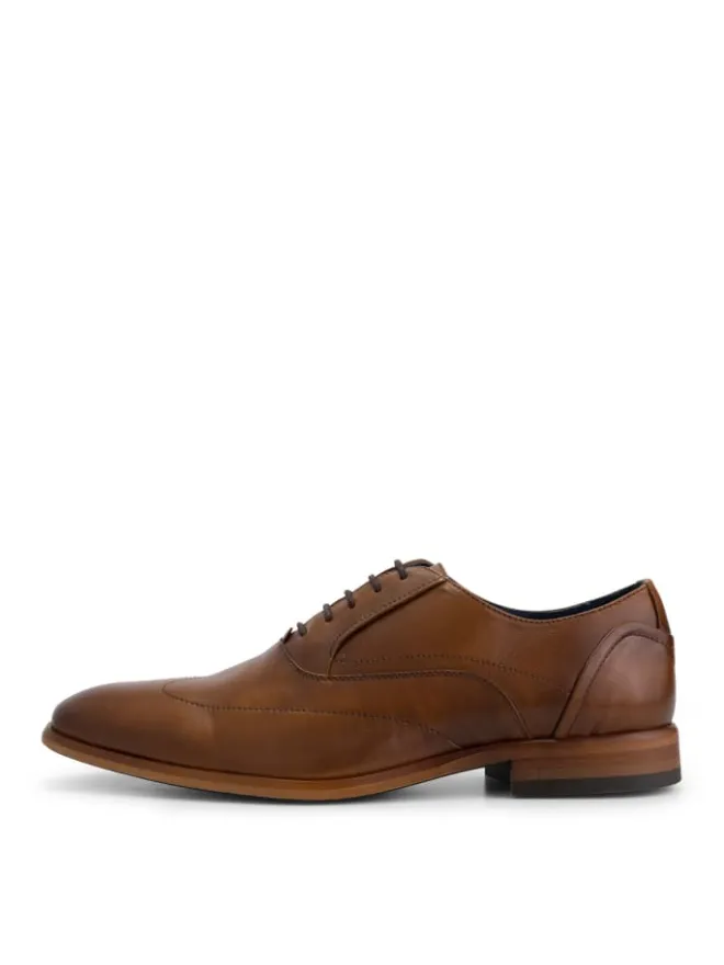 DENBROECK Schnürschuhe^Platt St. in Cognac