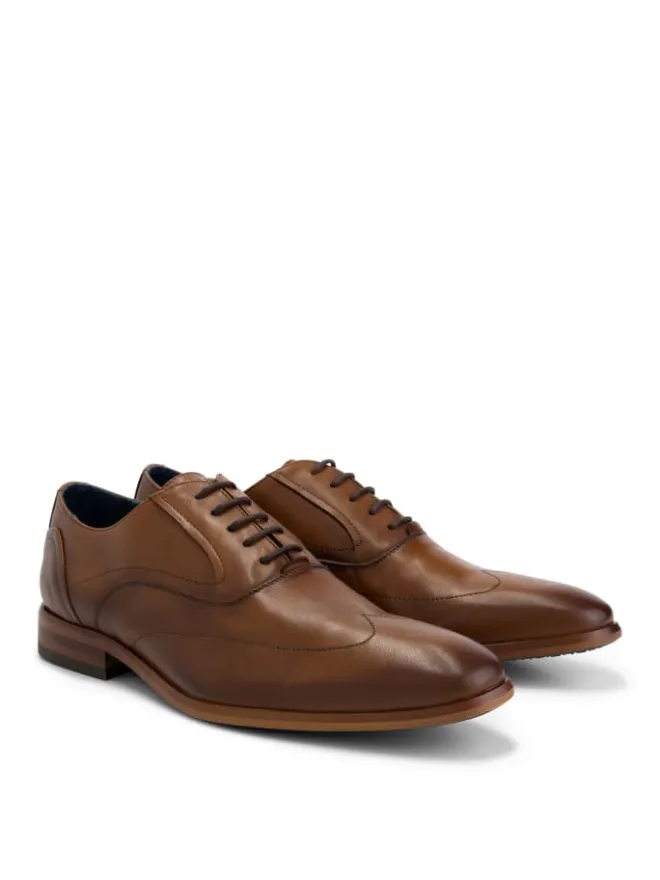 DENBROECK Schnürschuhe^Platt St. in Cognac