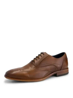 DENBROECK Schnürschuhe^Platt St. in Cognac