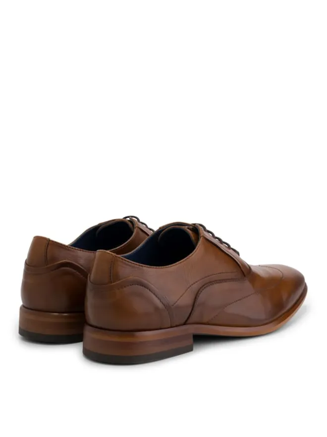 DENBROECK Schnürschuhe^Platt St. in Cognac