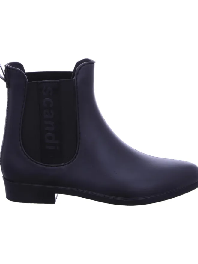 Scandi Gummistiefel^Regenstiefel Gefüttert in schwarz