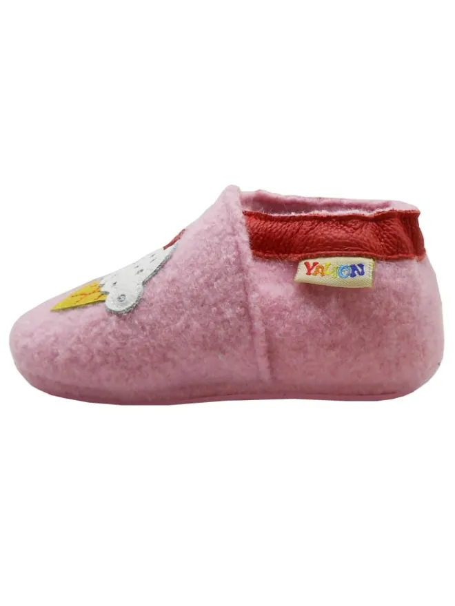 Yalion Krabbelschuhe^Rosa Woll-Krabbelschuhe "Ice Cream“
