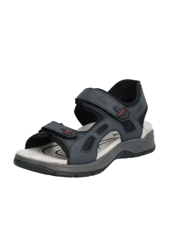 Sandalen in denim/schwarz/schwarz>rieker Discount