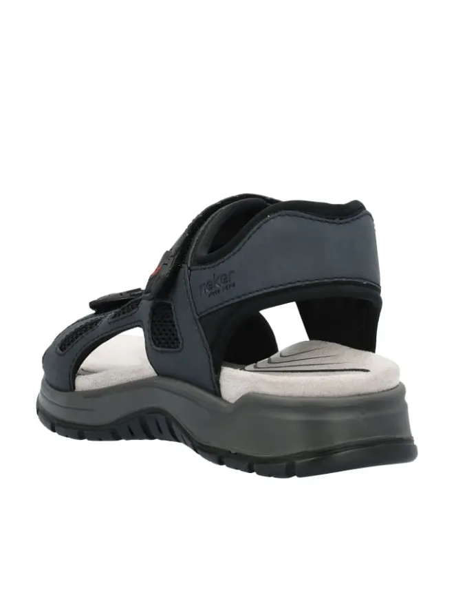 Sandalen in denim/schwarz/schwarz>rieker Discount