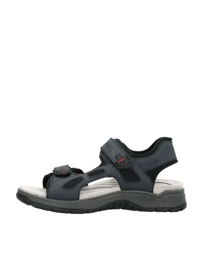 Sandalen in denim/schwarz/schwarz>rieker Discount