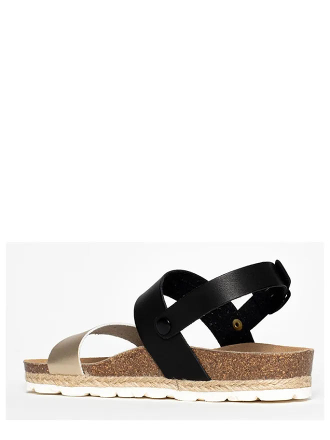 Sunbay Sandalen^Sandalen "Leila" in Schwarz/ Gold