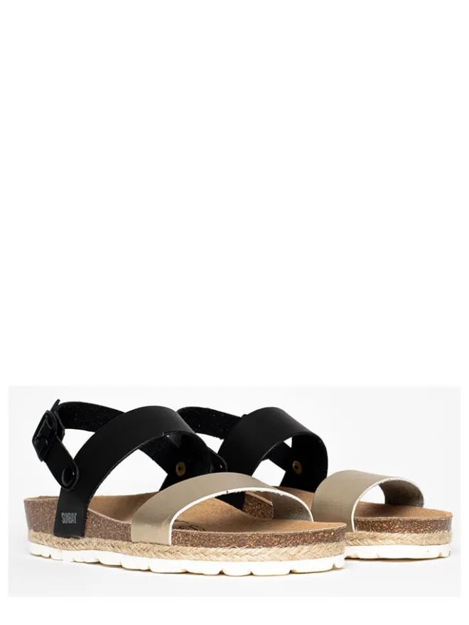 Sunbay Sandalen^Sandalen "Leila" in Schwarz/ Gold