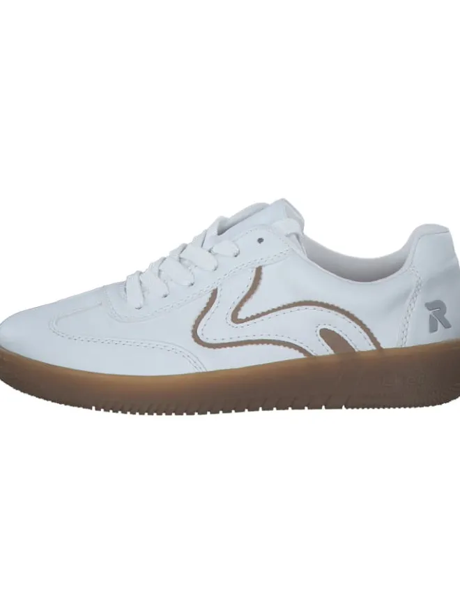Schnürschuhe in weiss/camel>rieker Best