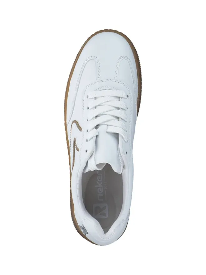 Schnürschuhe in weiss/camel>rieker Best