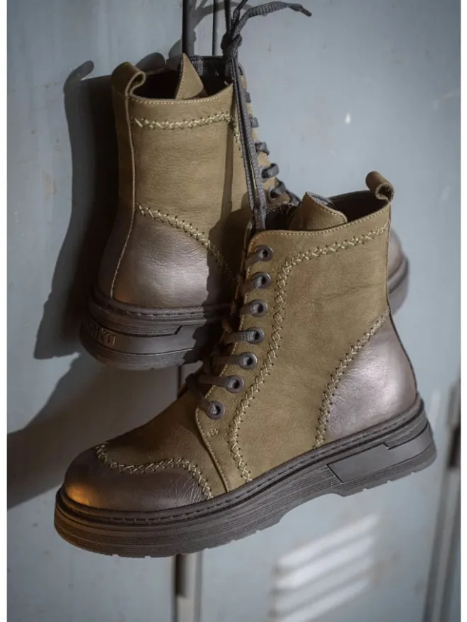 Schnürstiefeletten in khaki>manitu