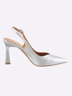 Slingpumps in silberfarben><noscript><img width=