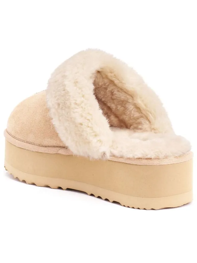 Mandel Halbschuhe^Slipper "Sabina" in Beige