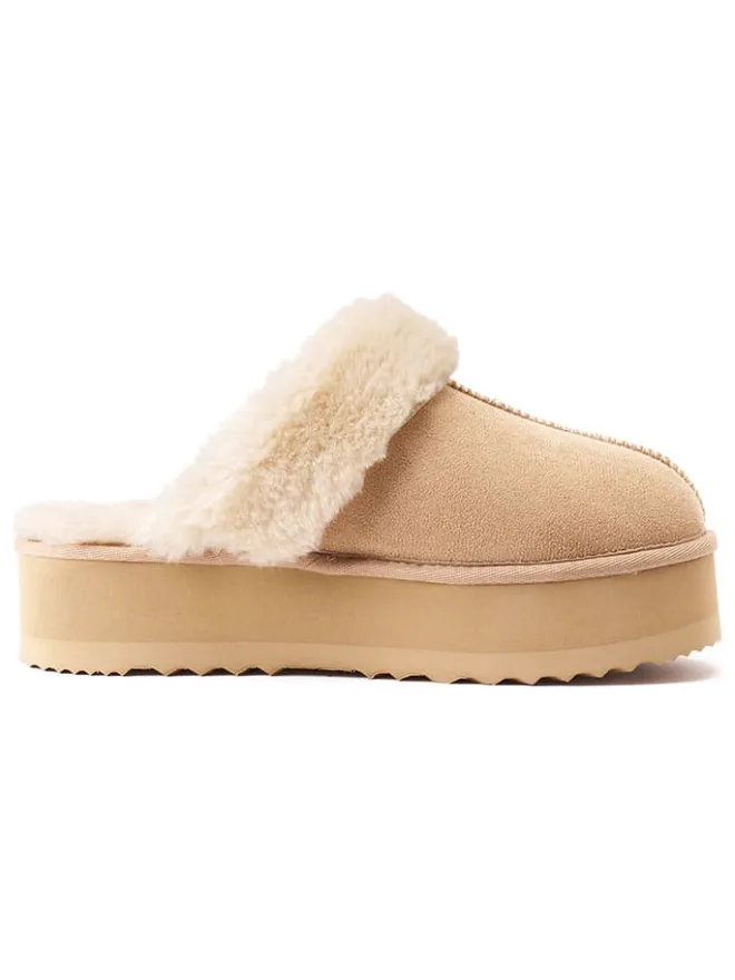 Mandel Halbschuhe^Slipper "Sabina" in Beige