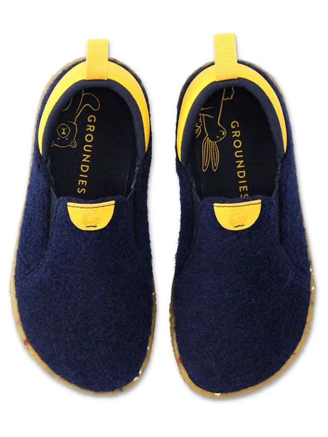 Slipper "Uppsala" in Dunkelblau/ Gelb>Groundies Hot