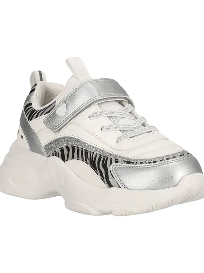 Zigzag Sneakers·Sneakers Low^Sneaker in Weiß/ Silber/ Schwarz