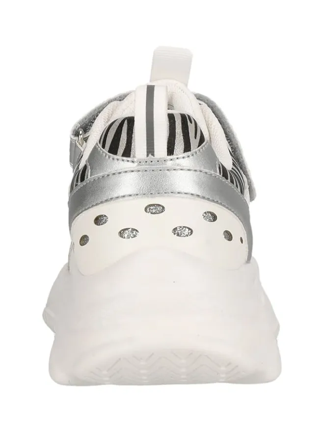 Zigzag Sneakers·Sneakers Low^Sneaker in Weiß/ Silber/ Schwarz