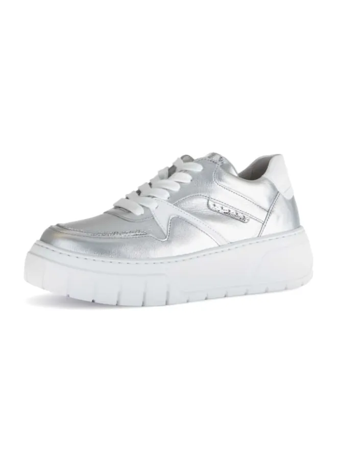 Gabor Schnürschuhe^Sneaker low in silber