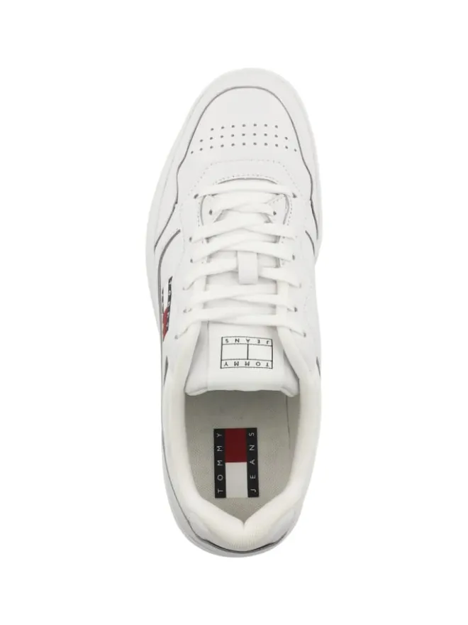 Sneaker low Tommy Jeans Cupsole Leather Essential in weiss>Tommy Hilfiger Clearance