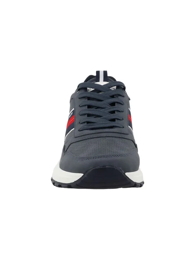 Tom Tailor Schnürschuhe^Sneakers in Dunkelblau/ Weiß/ Rot