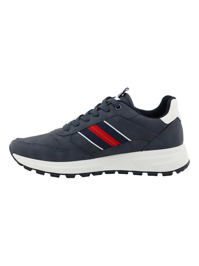 Tom Tailor Schnürschuhe^Sneakers in Dunkelblau/ Weiß/ Rot
