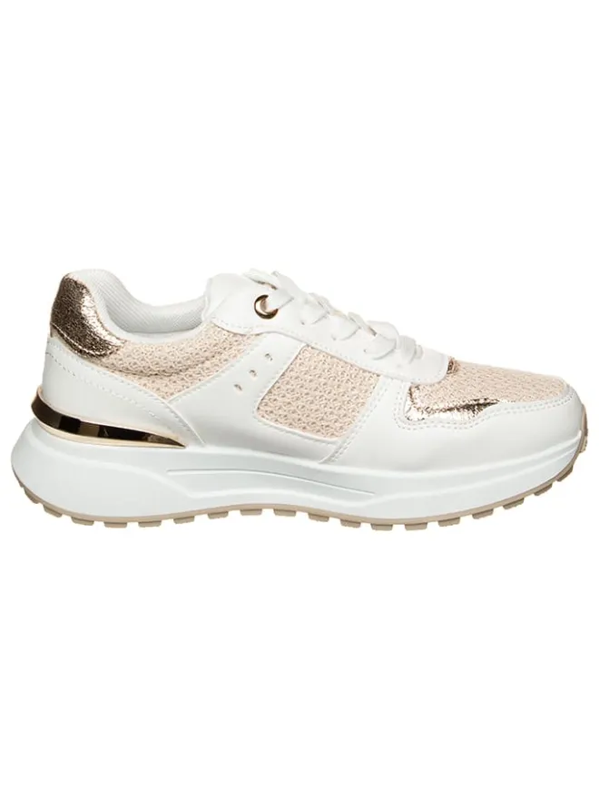 Sixth Sens Sneakers^Sneakers in Weiß/ Beige/ Gold
