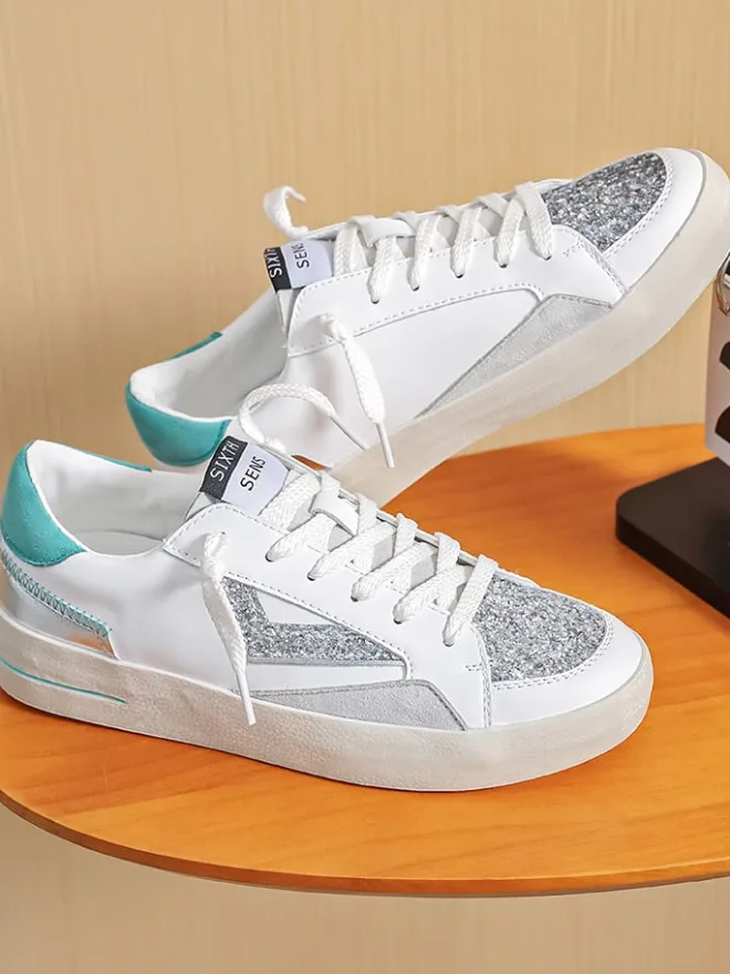 Sneakers in Weiß/ Silber>Sixth Sens New