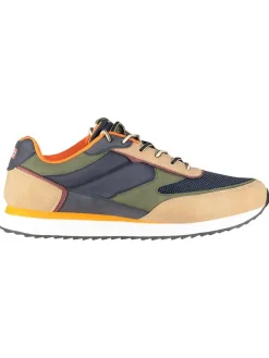 Geographical Norway Sneakers^Sneakers ''Olyno'' in Beige/ Khaki/ Dunkelblau