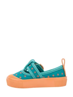 Spangenballerinas in Petrol/ Orange><noscript><img width=