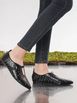 C'M Ballerinas^Spangenballerinas in Schwarz