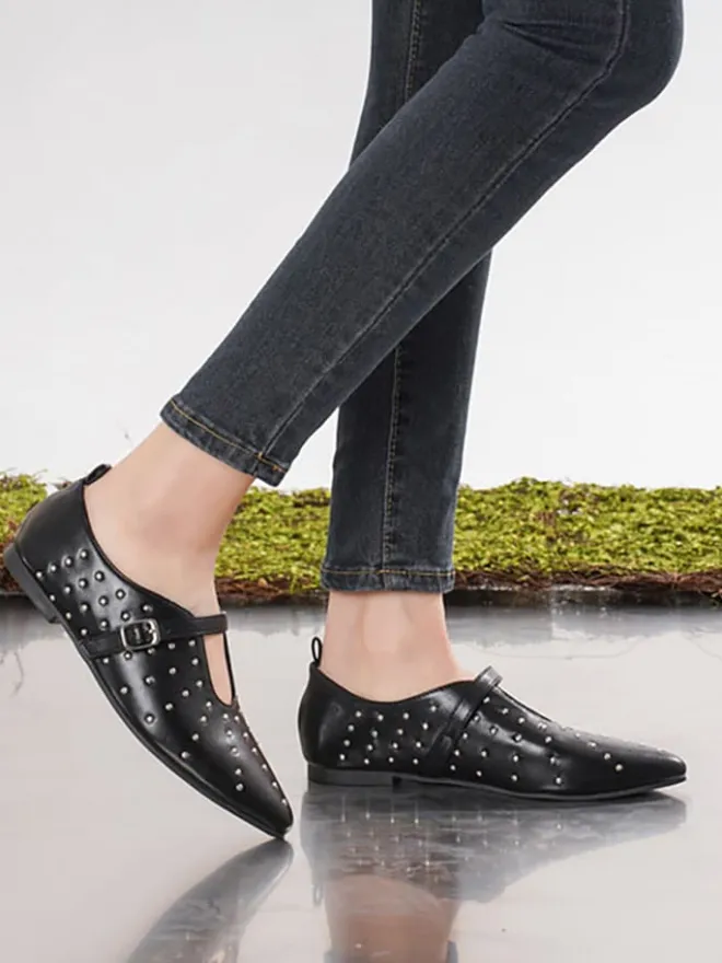 C'M Ballerinas^Spangenballerinas in Schwarz