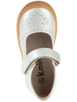 Spangenballerinas in Silber/ Weiß><noscript><img width=