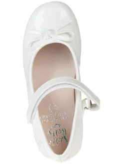 Spangenballerinas in Weiß><noscript><img width=