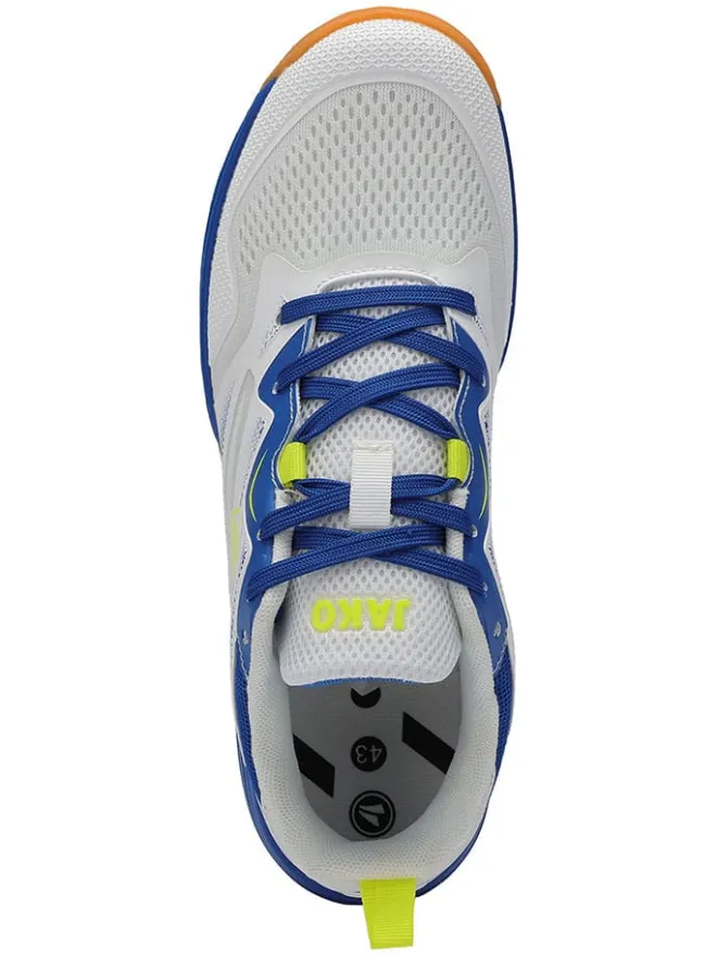 Jako Sportschuhe|Outdoor- & Sportschuhe·Trainings- & Sportschuhe^Sportschuhe "Gitter" in Weiß/ Blau/ Gelb