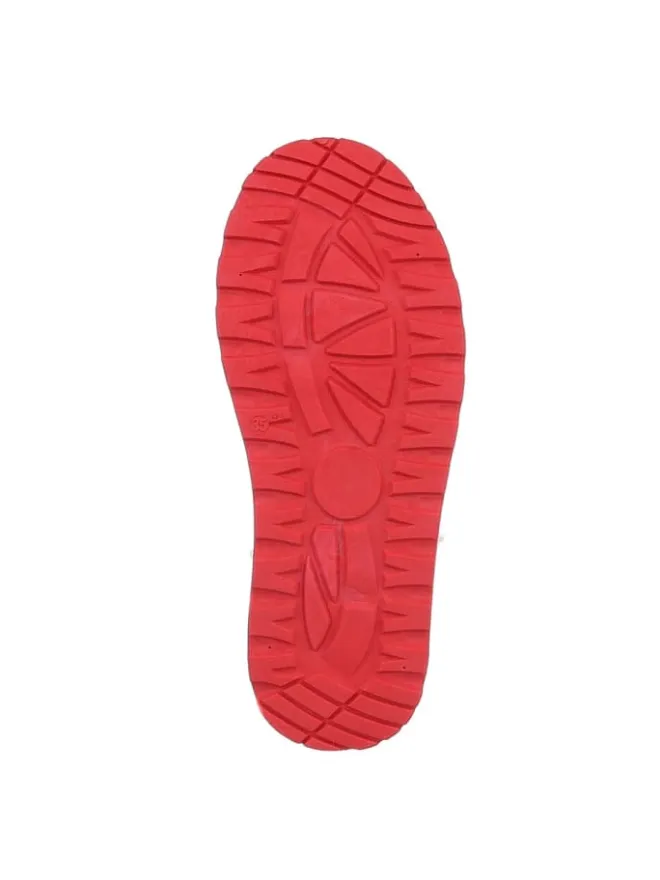 Ital-Design Stiefeletten·Hohe Stiefeletten^Stiefelette in Rot und Weiß