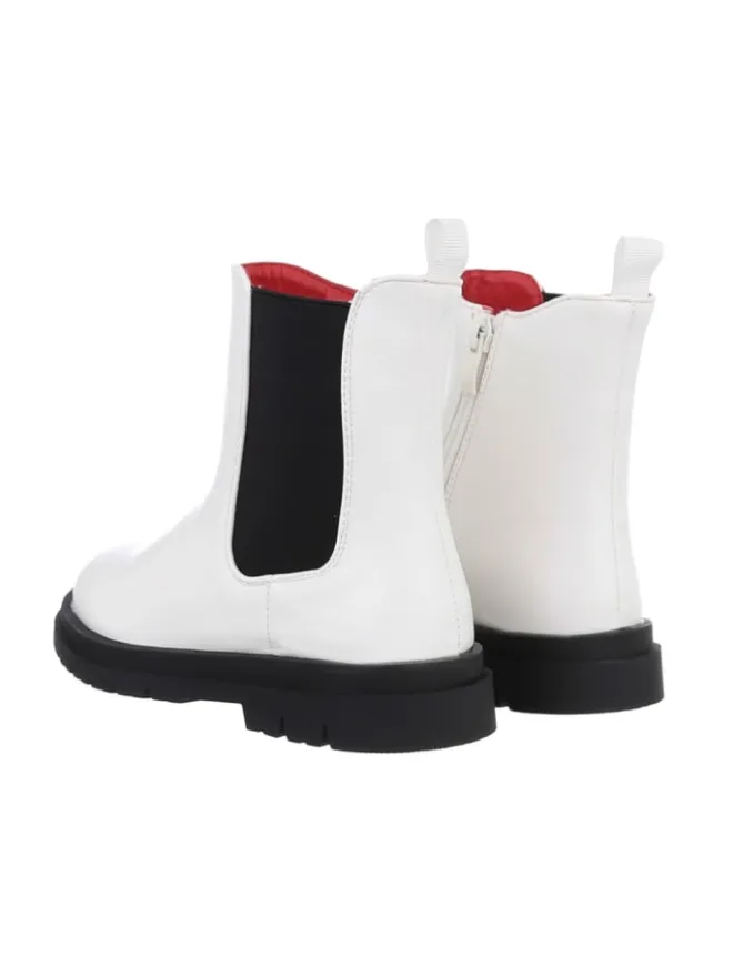 Stiefelette in Weiß und Schwarz>Ital-Design