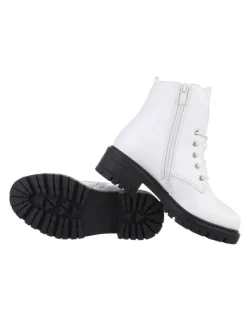 Ital-Design Stiefeletten·Hohe Stiefeletten^Stiefelette in Weiß und Schwarz