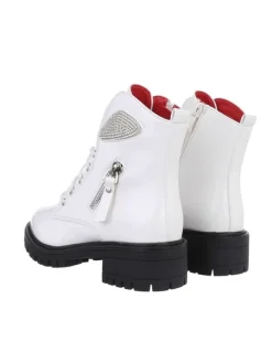 Ital-Design Stiefeletten·Hohe Stiefeletten^Stiefelette in Weiß und Schwarz