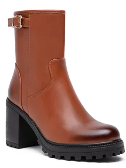 Stiefeletten in Hellbraun>Foreverfolie