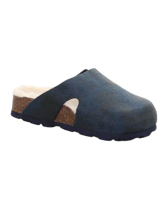 superfit Halbschuhe|Clogs & Pantoletten·Pantoletten^Tieffußbett Pantolette FUSSBETTPANTOFFEL in Blau/Mehrfarbig