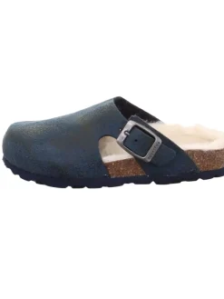 superfit Halbschuhe|Clogs & Pantoletten·Pantoletten^Tieffußbett Pantolette FUSSBETTPANTOFFEL in Blau/Mehrfarbig