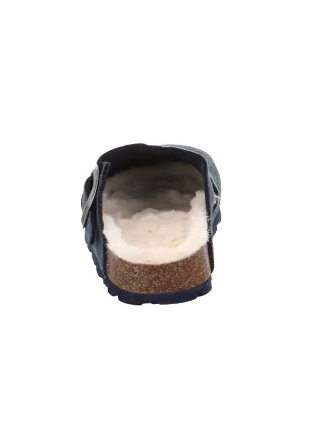 superfit Halbschuhe|Clogs & Pantoletten·Pantoletten^Tieffußbett Pantolette FUSSBETTPANTOFFEL in Blau/Mehrfarbig
